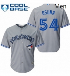 Mens Majestic Toronto Blue Jays 54 Roberto Osuna Replica Grey Road MLB Jersey