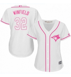 Womens Majestic Toronto Blue Jays 32 Dave Winfield Authentic White Fashion Cool Base MLB Jersey 