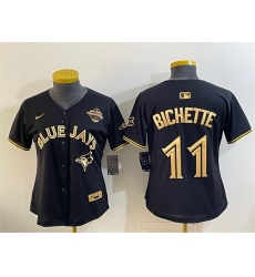 Youth Toronto Blue Jays 11 Bo Bichette Black Gold 2025 American League Champions Limited Stitched Baseball Jersey