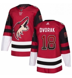 Mens Adidas Arizona Coyotes 18 Christian Dvorak Authentic Maroon Drift Fashion NHL Jersey 