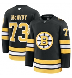 Men Boston Bruins 73 Charlie McAvoy Black 2025 Home Stitched Hockey Jersey