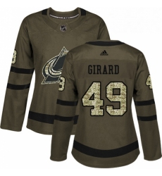 Womens Adidas Colorado Avalanche 49 Samuel Girard Authentic Green Salute to Service NHL Jersey 