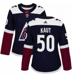 Womens Adidas Colorado Avalanche 50 Martin Kaut Authentic Navy Blue Alternate NHL Jerse