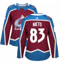 Womens Adidas Colorado Avalanche 83 Matt Nieto Premier Burgundy Red Home NHL Jersey 