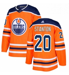 Mens Adidas Edmonton Oilers 20 Ryan Stanton Authentic Orange Home NHL Jersey 