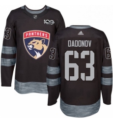 Mens Adidas Florida Panthers 63 Evgenii Dadonov Premier Black 1917 2017 100th Anniversary NHL Jersey 