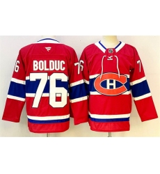 Men Montreal Canadiens 76 Zack Bolduc Red 2024 25 Stitched Jersey