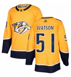 Mens Adidas Nashville Predators 51 Austin Watson Premier Gold Home NHL Jersey 