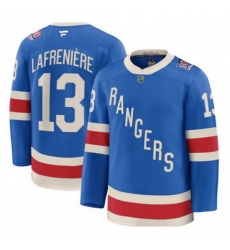 Men New York Rangers 13 Alexis Lafreniere Blue Centennial Stitched Hockey Jersey