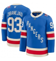 Men New York Rangers 93 Mika Zibanejad Blue Centennial Stitched Hockey Jersey