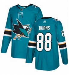Mens Adidas San Jose Sharks 88 Brent Burns Premier Teal Green Home NHL Jersey 