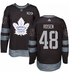 Mens Adidas Toronto Maple Leafs 48 Calle Rosen Authentic Black 1917 2017 100th Anniversary NHL Jersey 