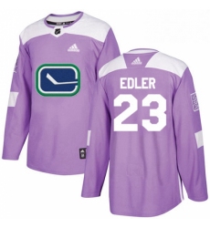 Mens Adidas Vancouver Canucks 23 Alexander Edler Authentic Purple Fights Cancer Practice NHL Jersey 