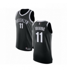 Mens Brooklyn Nets 11 Kyrie Irving Authentic Black Basketball Jersey Icon Edition 