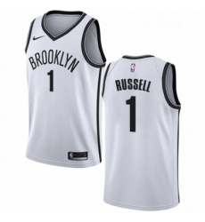 Youth Nike Brooklyn Nets 1 DAngelo Russell Swingman White NBA Jersey Association Edition