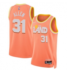 Men Cleveland Cavaliers 31 Jarrett Allen Orange 2025 26 City Edition Stitched Jersey