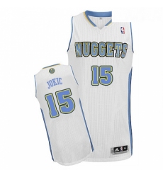 Youth Adidas Denver Nuggets 15 Nikola Jokic Authentic White Home NBA Jersey