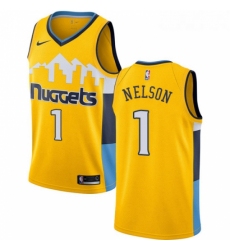 Youth Nike Denver Nuggets 1 Jameer Nelson Swingman Gold Alternate NBA Jersey Statement Edition 