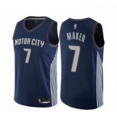 Mens Detroit Pistons 7 Thon Maker Authentic Navy Blue Basketball Jersey City Edition 