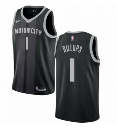 Mens Nike Detroit Pistons 1 Chauncey Billups Swingman Black NBA Jersey City Edition