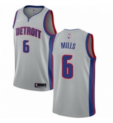 Mens Nike Detroit Pistons 6 Terry Mills Swingman Silver NBA Jersey Statement Edition