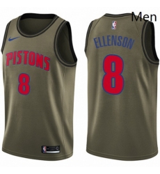 Mens Nike Detroit Pistons 8 Henry Ellenson Swingman Green Salute to Service NBA Jersey