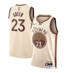 Men Golden State Warriors 23 Draymond Green Tan 2025 26 City Edition Stitched Basketball Jersey 