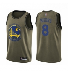 Youth Golden State Warriors 8 Alec Burks Swingman Green Salute to Service Basketball Jersey 