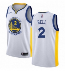 Youth Nike Golden State Warriors 2 Jordan Bell Authentic White Home NBA Jersey Association Edition 