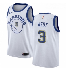 Youth Nike Golden State Warriors 3 David West Authentic White Hardwood Classics NBA Jersey