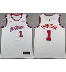 Men Houston Rockets 1 Amen Thompson White 2025 26 City Edition Stitched Jersey