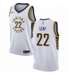 Womens Nike Indiana Pacers 22 T J Leaf Authentic White NBA Jersey Association Edition 