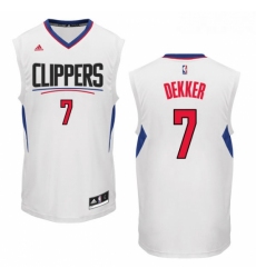 Womens Adidas Los Angeles Clippers 7 Sam Dekker Authentic White Home NBA Jersey 