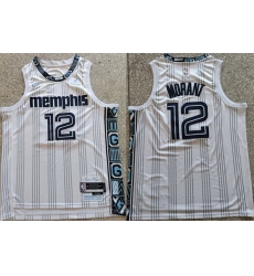 Men Memphis Grizzlies 12 Ja Morant White 2025 26 City Edition Edition Stitched Basketball Jersey