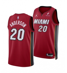 Men Miami Heat 20 Kyle Anderson Red 2025 Statement Edition Swingman Stitched Basketball Jersey