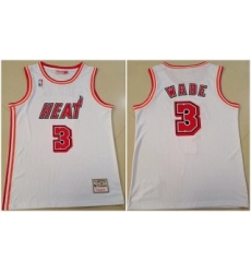 Men Miami Heat 3 Dwyane Wade Throwback Stitched Basketball Jersey