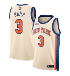 Men New Yok Knicks 3 Josh Hart Cream 2025 26 City Edition Stitched Basketball Jersey Men New Yok Knicks 3 Josh Hart Cream 2025 26 City Edition Stitched Basketball Jersey