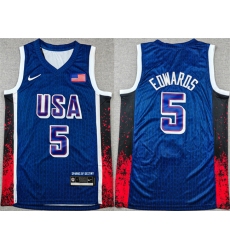 Men USA Basketball Active Player Custom Navy 2024 Olympics Stitched Jersey