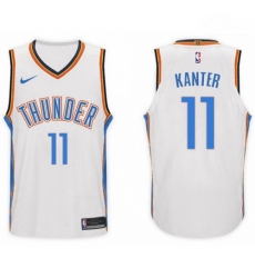 Nike NBA Oklahoma City Thunder 11 Enes Kanter Jersey 2017 18 New Season White Jersey 