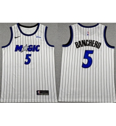 Men Orlando Magic 5 Paolo Banchero White 2025 Association Edition Stitched Basketball Jersey