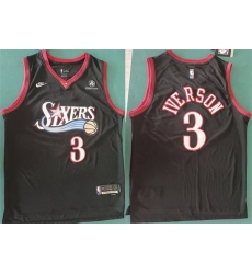 Men Philadelphia 76ers 3 Allen Iverson Black 2025 Classic Edition Stitched Stitched Jersey