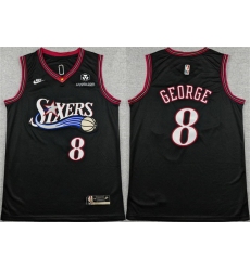 Men Philadelphia 76ers 8 Paul George Black 2025 Classic Edition Stitched Stitched Jersey