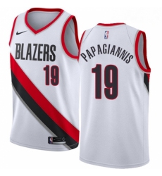 Mens Nike Portland Trail Blazers 19 Georgios Papagiannis Authentic White NBA Jersey Association Edition 