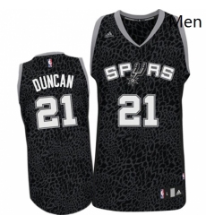 Mens Adidas San Antonio Spurs 21 Tim Duncan Swingman Black Crazy Light NBA Jersey