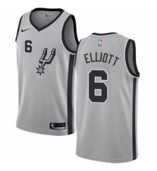 Mens Nike San Antonio Spurs 6 Sean Elliott Swingman Silver Alternate NBA Jersey Statement Edition