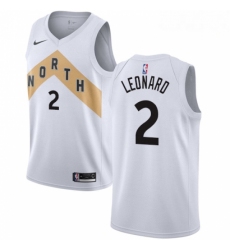 Mens Nike Toronto Raptors 2 Kawhi Leonard Swingman White NBA Jersey City Edition 