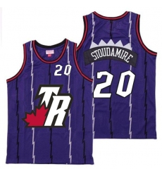 Raptors 20 Damon Stoudamire Purple Big White TR Logo Retro Jersey