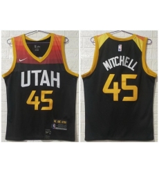 Men Utah Jazz 45 Donovan Mitchell Black 2020 21 City Edition Nike Swingman Jersey