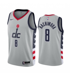 Men Nike Washington Wizards 8 Rui Hachimura Gray NBA Swingman 2020 21 City Edition Jersey