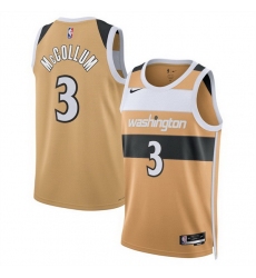 Men Washington Wizards 3 CJ McCollum Gold 2025 26 City Edition Stitched Basketball Jersey